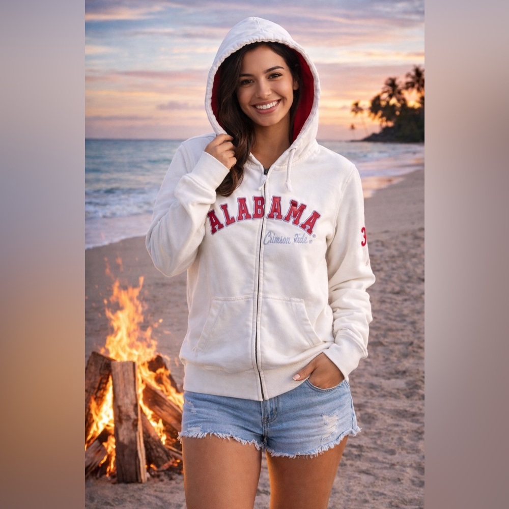 Alabama Crimson Tide Size Large Full Zip Women’s Hoodie Winter Basketball Coat